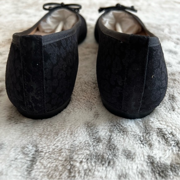 New French Sole x Nicky Hilton Black Suede Cheetah Ballet Flats Sz 9 - Picture 6 of 12